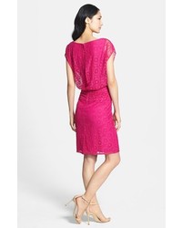 Adrianna Papell Crochet Lace Blouson Dress