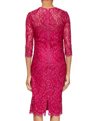 Kalinka 34 Sleeve Lace Sheath Dress Hot Pink