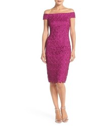 Adrianna Papell Off The Shoulder Lace Sheath Dress