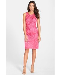 Sue Wong Sleeveless Embroidered Tulle Dress