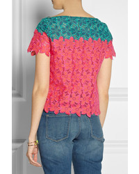 Sacai Luck Embroidered Cotton Lace Top