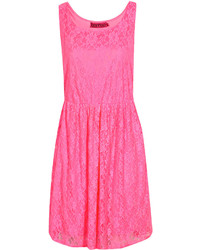 Boohoo Alexis Neon Lace Skater Dress