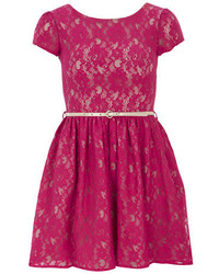 Dorothy Perkins Closet Cerise Lace Dress With Short