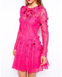 Asos Collection Lace Floral Embellished Skater Dress