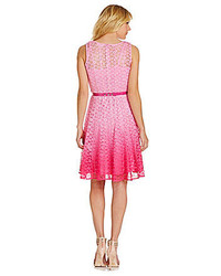 Leslie Fay Daisy Lace Fit And Flare Dress