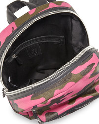 Ash Danica Large Leather Backpack Pink Camo