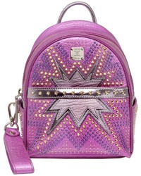 MCM Extra Mini Stark Cyber Leather Backpack