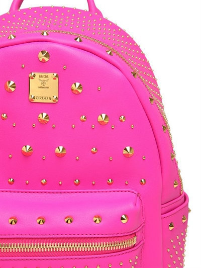 mcm pink leather backpack