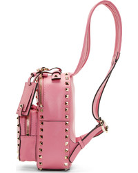 Valentino Pink Leather Rockstud Mini Backpack