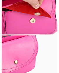 Choies Pink Pocket And Zip Front Backpack