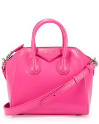 Givenchy Antigona Mini Box Calfskin Satchel Bag Bright Pink