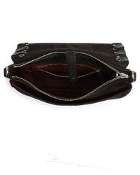Marc Jacobs Courier Nubuck Leather Shoulder Bag Black