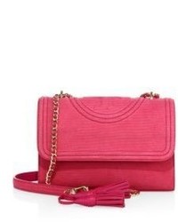 Tory Burch Fleming Snake Embossed Leather Convertible Shoulder Bag