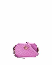 Gucci Gg Marmont Mini Matelass Camera Bag Bright Pink