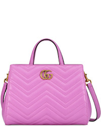 Gucci Gg Marmont Small Matelass Top Handle Bag Bright Pink