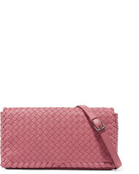 Bottega Veneta Intrecciato Leather Shoulder Bag Pink