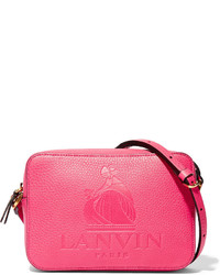 Lanvin So Embossed Textured Leather Shoulder Bag Pink