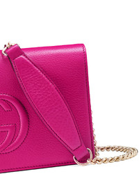 Gucci Soho Leather Mini Chain Bag Bright Pink