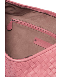Bottega Veneta Veneta Large Intrecciato Leather Shoulder Bag Pink