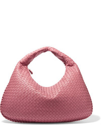 Bottega Veneta Veneta Large Intrecciato Leather Shoulder Bag Pink