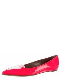 Tabitha Simmons Patent Leather Pointed Toe Loafers