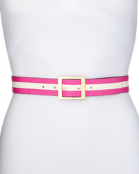 kate spade new york Solidstriped Reversible Leather Belt Pink