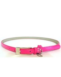 Overstock Pink Patent Leather Skinny Belt
