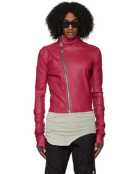 Hot Pink Leather Biker Jacket