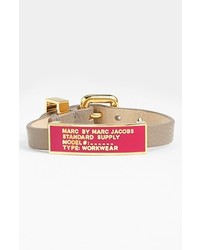 Marc by Marc Jacobs Standard Supply Leather Id Bracelet Warm Zinc Pop Pink Gold