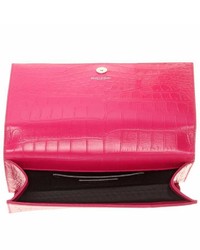 Saint Laurent Classic Monogramme Embossed Leather Clutch