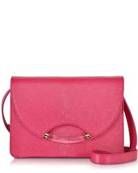Charlotte Olympia Clift Shocking Pink Lizard Effect Leather Shoulder Bag