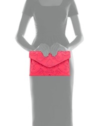 Valentino Intricate Large Scroll Envelope Clutch Bag Fuchsia