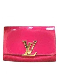 Louis Vuitton Pink Patent Leather Clutch Bag Louise
