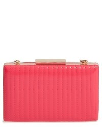 Sondra Roberts Quilted Faux Leather Box Clutch Pink