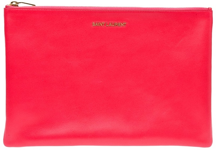 Saint Laurent Letters Zip Clutch, $457 | farfetch.com | Lookastic