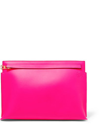 Loewe T Two Tone Leather Pouch Pink