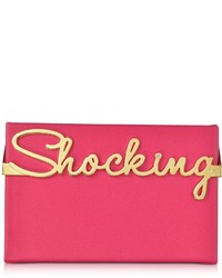 Charlotte Olympia Vanina Shocking Pink Leather Mini Clutch Box