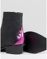 Asos Artessa Leather Western Ankle Boots