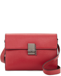 French Collection Glory Faux Leather Crossbody Bag Morello