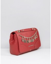Love Moschino Leather Shoulder Bag With Charms