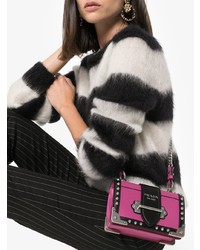 Prada Pink And Black Cahier Leather Shoulder Bag