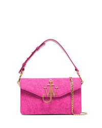 JW Anderson Pink Hibiscus Logo Felt Shoulder Bag