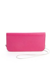Giorgio Armani Pink Leather Convertible Crossbody Wallet