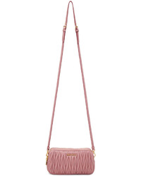 Miu Miu Pink Mini Mattelass Double Zip Camera Bag