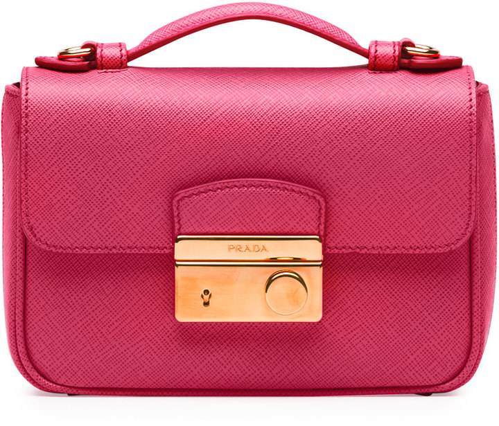 Prada Saffiano Mini Crossbody Clutch Pink | Where to buy \u0026amp; how to wear