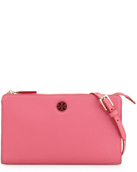 Tory Burch Robinson Pebbled Leather Crossbody Wallet Pink