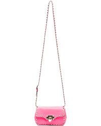 Valentino Rockstud Crossbody Bag In Fluo Pink