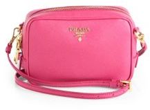 Prada Pink Saffiano Lux Leather Camera Crossbody Bag at 1stDibs