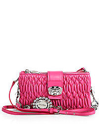 Miu Miu Swarovski Accented Quilted Leather Small Crossbody Bag