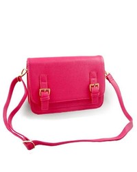 TheDapperTie Pink Crossbody Rose Gold Toned Hardware Top Zip Closure Handbag A128
